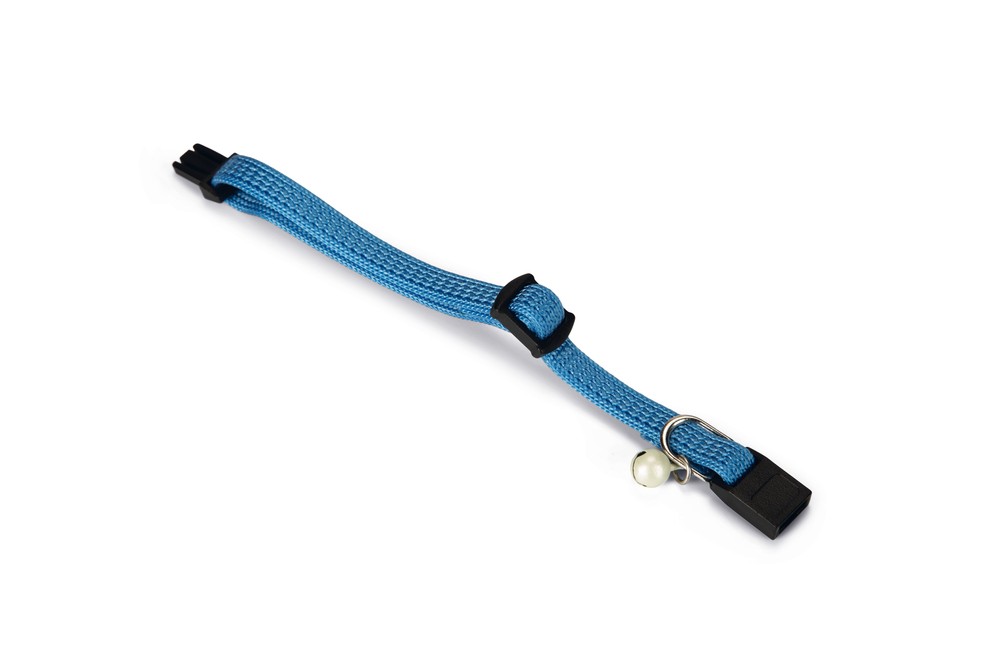 Beeztees Yavru Kedi Boyun Tasması, Zilli, Mavi, 15-22cm