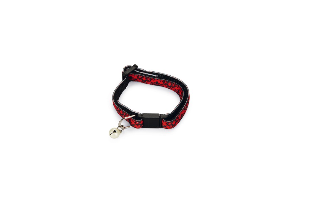 Beeztees Yavru Kedi Boyun Tasması, Zilli, Kırmızı, 16-23cm