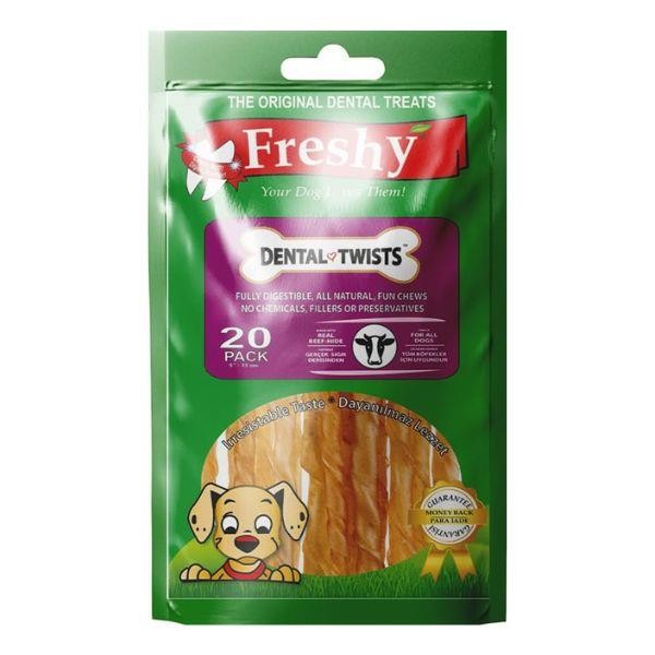 Freshy Dental Twist Burgu Çubuk Köpek Ödülü 120gr 20li