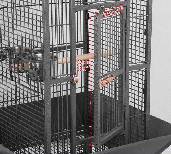 Dayang A10 Ayaklı Papağan Eğitim Kafesi 46x46x156cm Siyah
