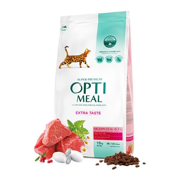 Optimeal Extra Seçiçi Kediler için Dana Etli Yetişkin Kedi Maması 10kg