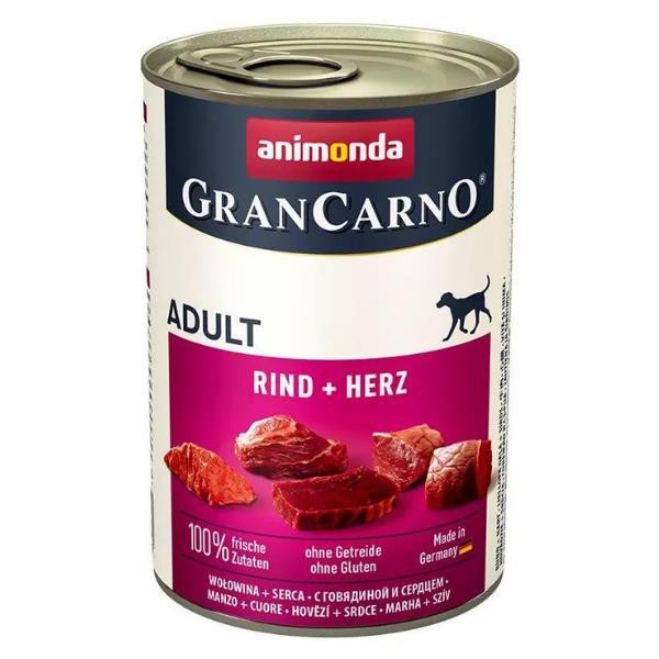 Animonda Gran Carno Adult Yürek ve Sığır Etli Yetişkin Köpek Konservesi 400gr