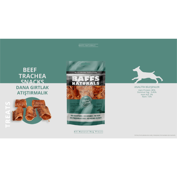 Baffs Natural Dana Gırtlağı Atıştırmalık Köpek Ödülü 100Gr