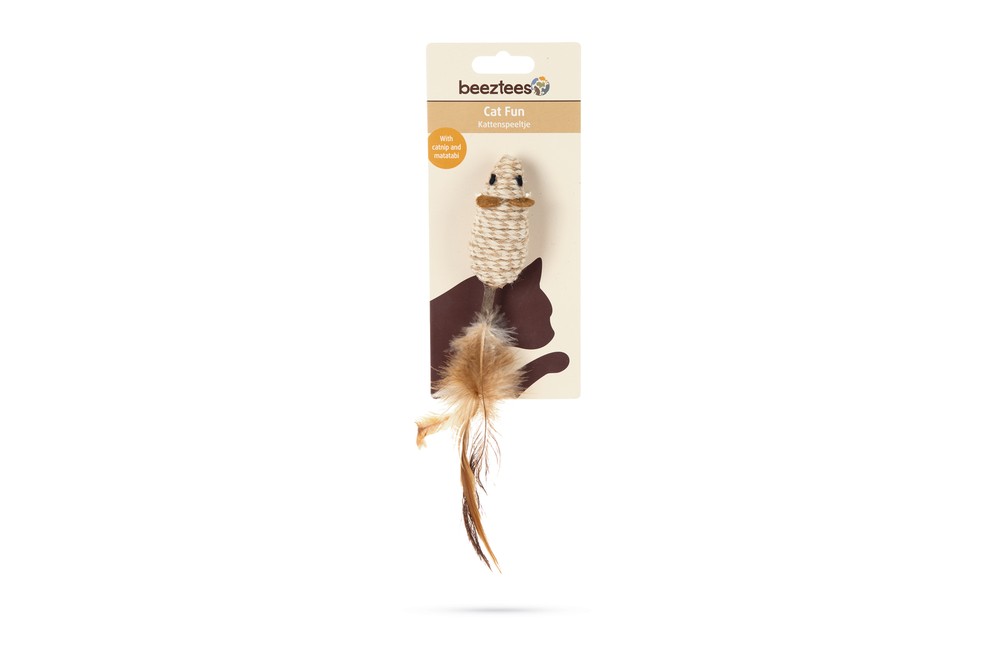 Beeztees Kedi Oyuncağı, Kediotlu Fare ve Tüylü Matatabi Çubuğu, 12cm