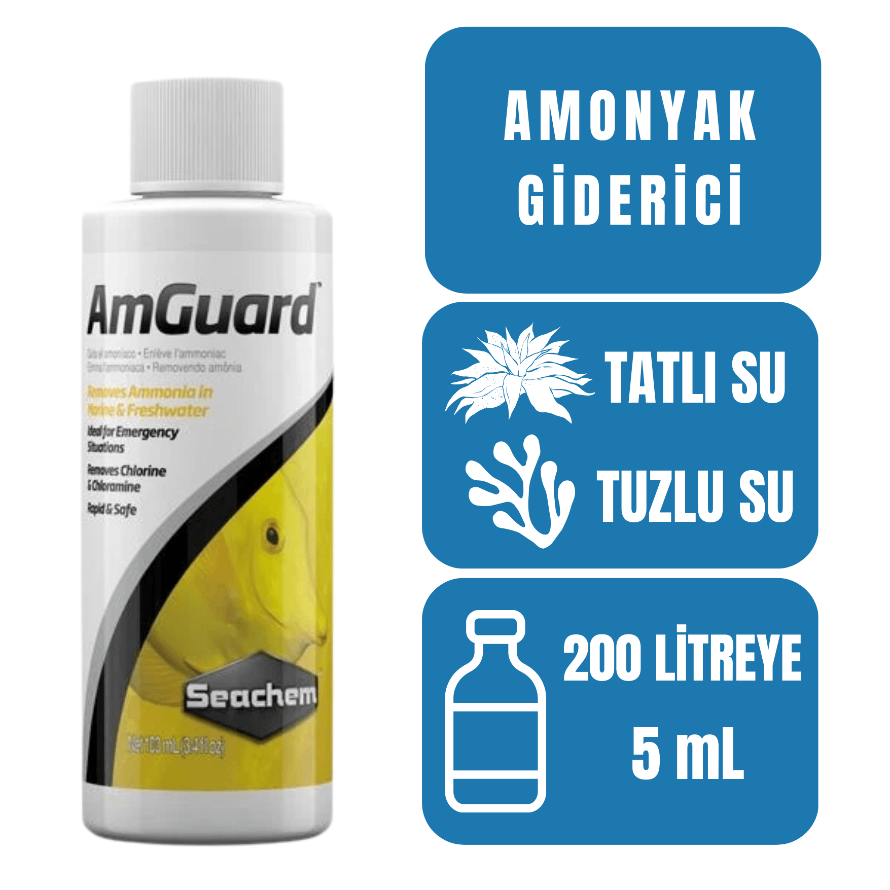 Seachem Amguard 100 ml - Amonyak Giderici