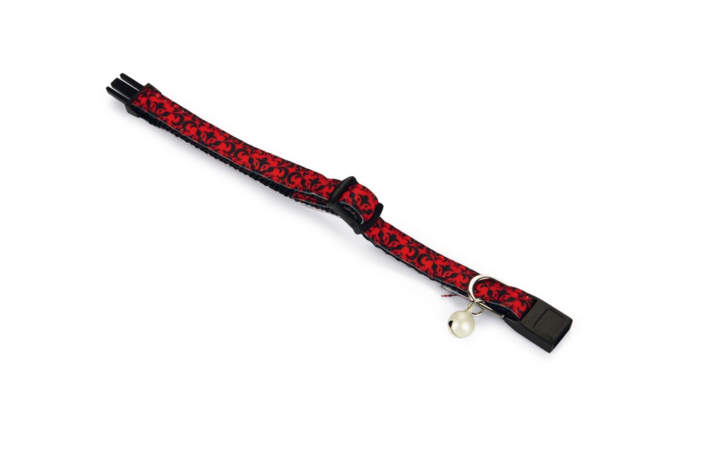 Beeztees Yavru Kedi Boyun Tasması, Zilli, Kırmızı, 16-23cm