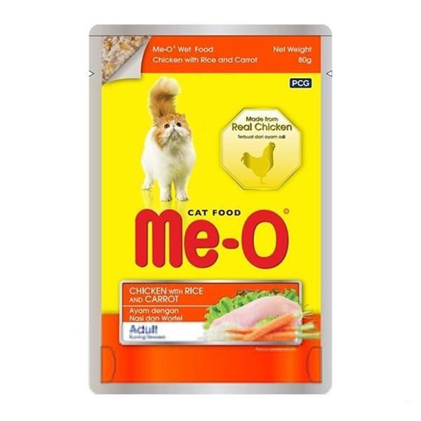 Me-O Pouch Tavuklu Pirinçli ve Havuçlu Kedi Maması 80gr 12li