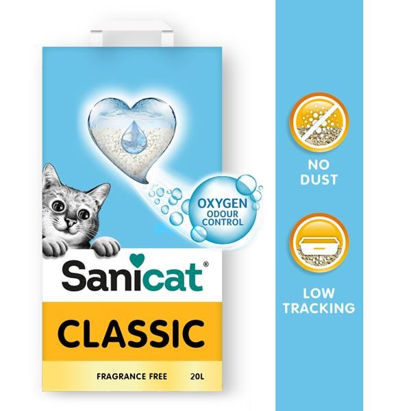 Sanicat Classic Oksijen Kontrollü Ultra Emici Kedi Kumu 20Lt