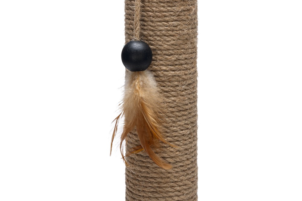 Beeztees DBL Kedi Tırmalama ve Oyuncağı, Kahverengi, 39,5x39,5x62cm