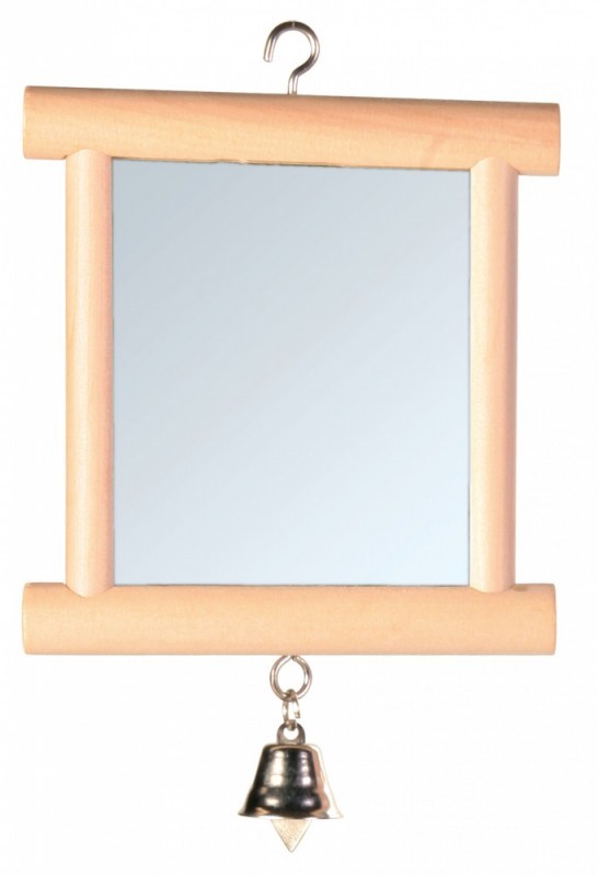 Trixie Ahşap Çerçeveli Kuş Aynası, Zilli, 9X10cm