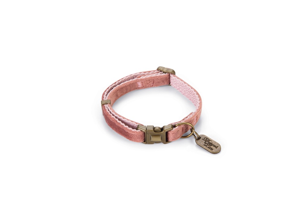 Beeztees DBL Kedi Boyun Tasması, Velur, Pembe, 20-30cm