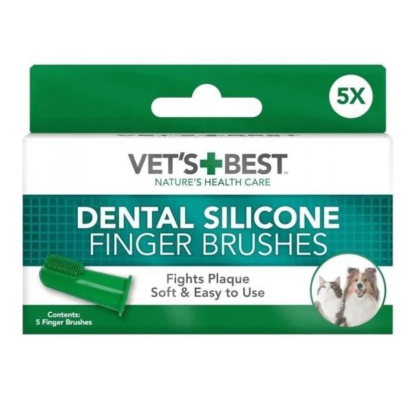 Vest Best Kedi ve Köpekler için Silikon Başlıklı Parmak Diş Fırçası 5,5cm 5li
