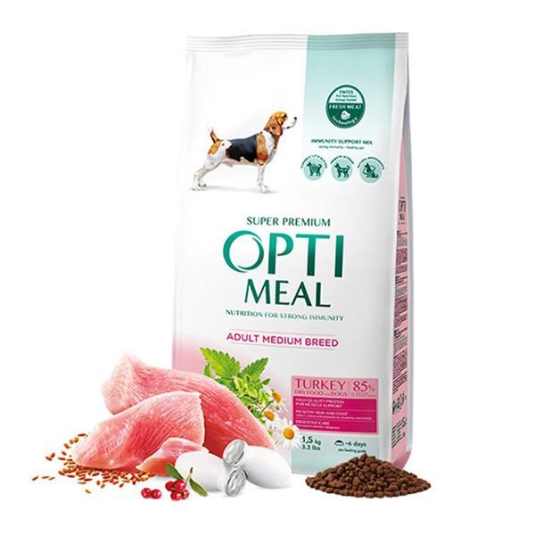 Optimeal Hindi Etli Orta Irk Yetişkin Köpek Maması 1.5Kg