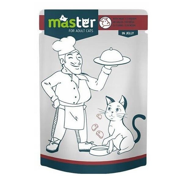 Master Pouch Jöleli Dana Etli Yetişkin Yaş Kedi Maması 80gr x 24 Adet