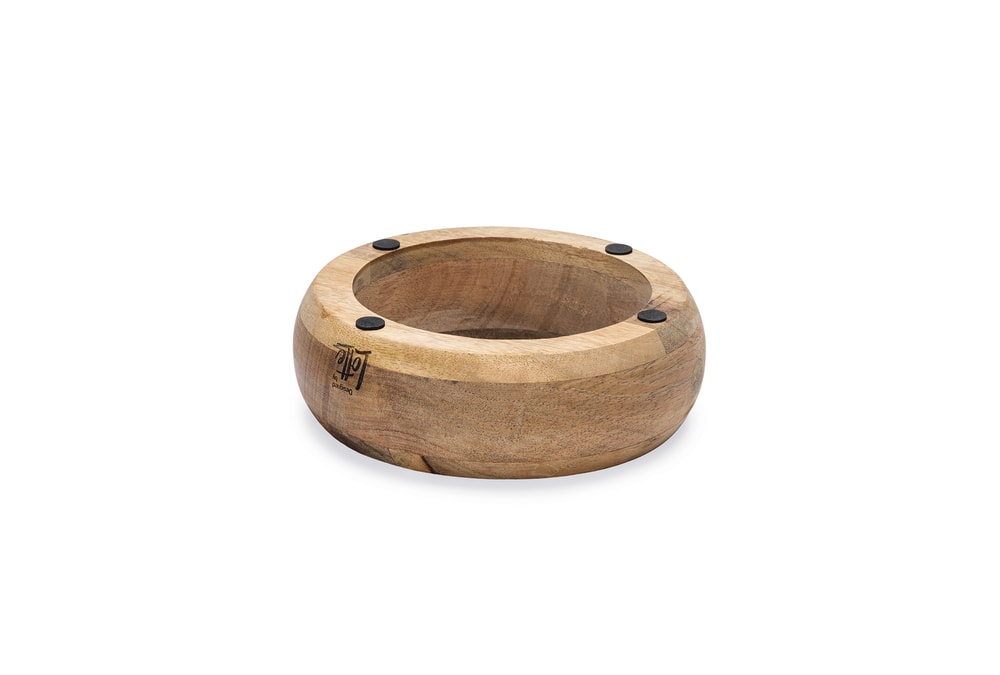 Beeztees DBL Köpek Mama Su Kabı, Dışı Masif Ahşap, Paslanmaz Çelik, 16,5cm, 650ml
