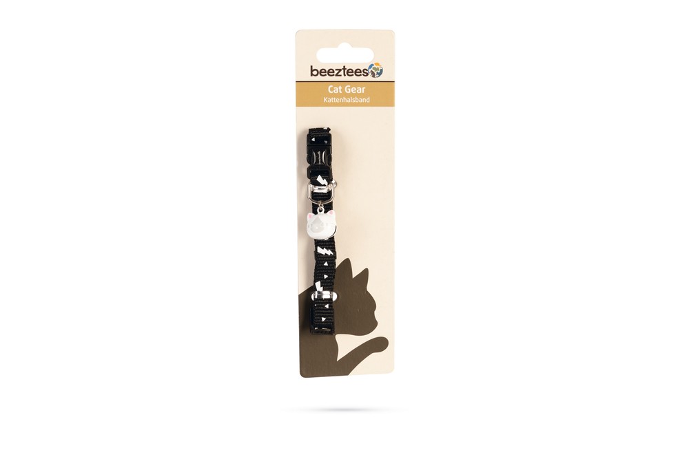 Beeztees Kedi Boyun Tasması, Zilli, Siyah, 20-30cm