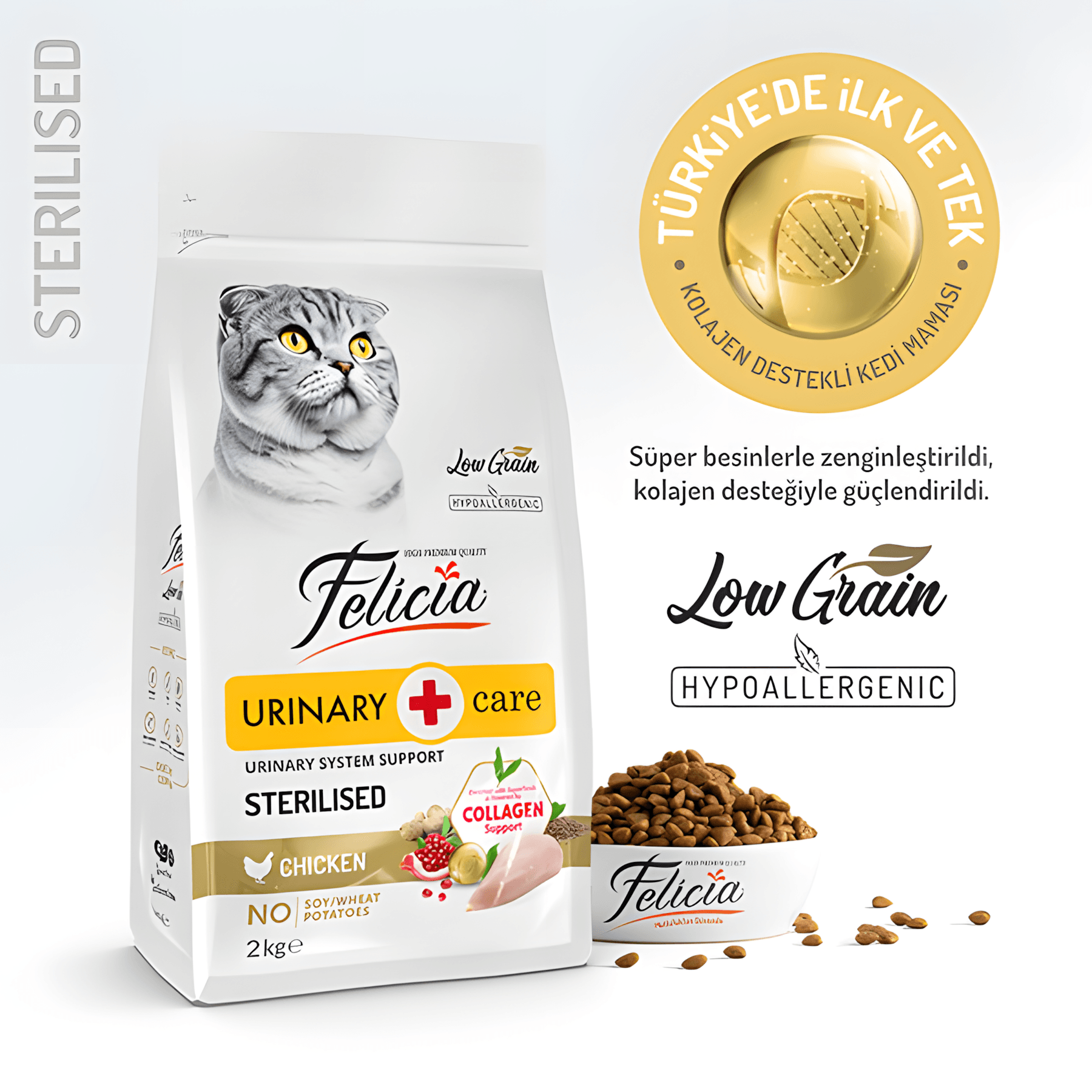 Felicia Kısırlaştırılmış Tavuklu Sterilised Kedi Maması  2 Kg