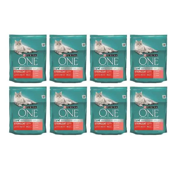 Purina One Somonlu Kısırlaştırılmış Yetişkin Kedi Maması 800gr 8li