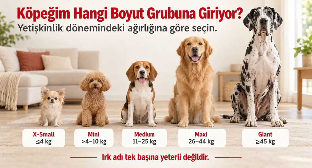 Köpeğinizin yetişkinlik dönemindeki ağırlığını bilmeniz gerekir.