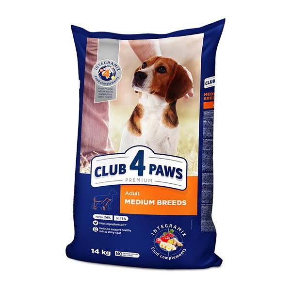 Club4Paws Orta Irk Tavuklu Yetişkin Köpek Maması 14Kg