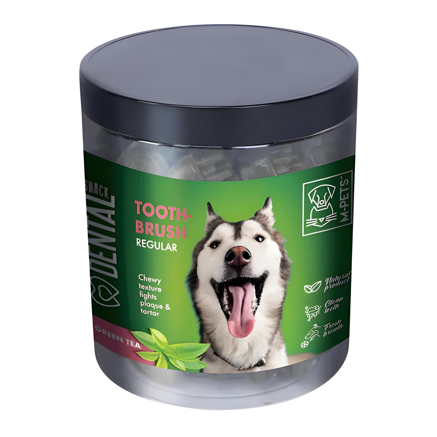 M-Pets Dental Yeşil Çaylı Diş Fırçası Şekilli Köpek Diş Sağlığı Ödülü 330gr