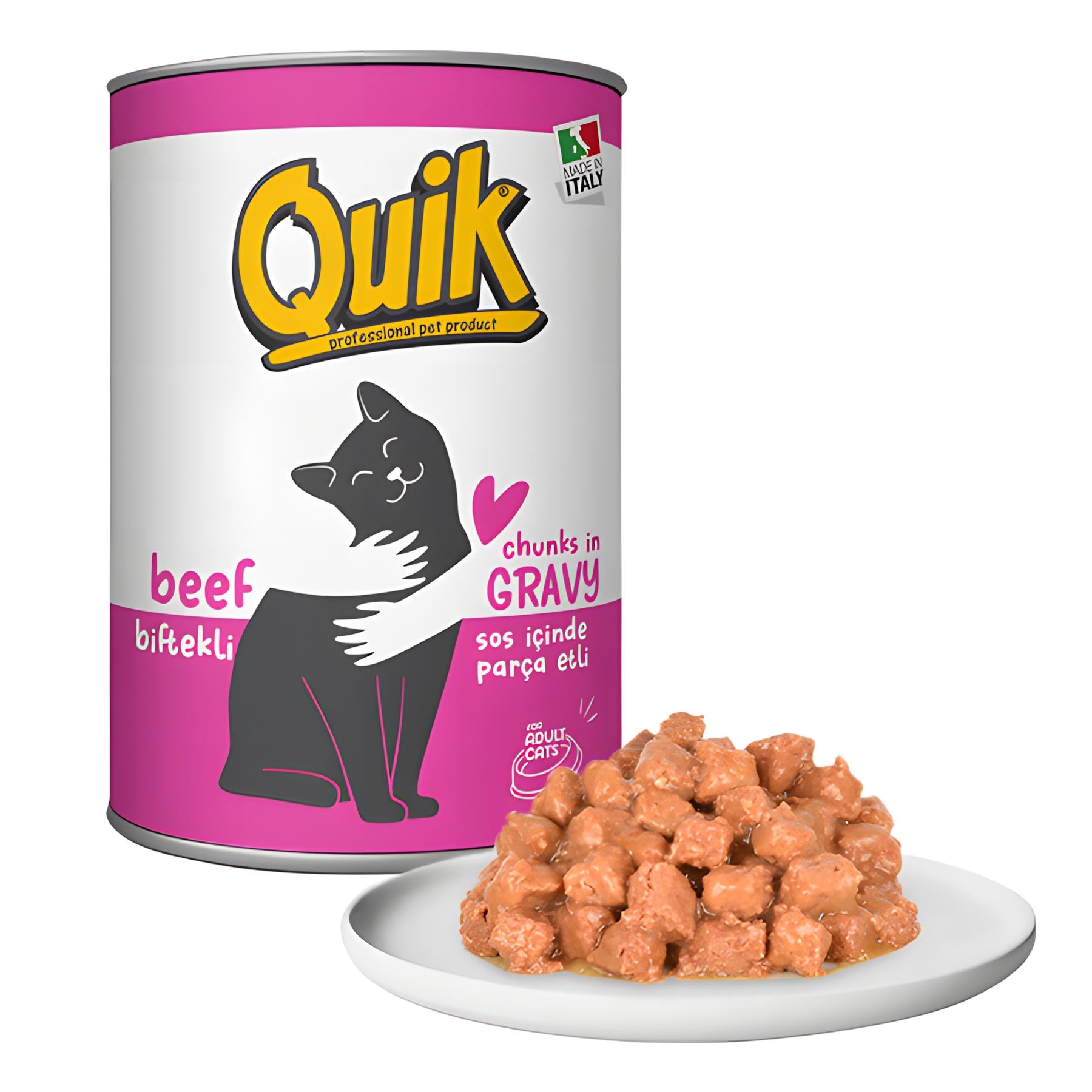 Quik Biftekli Yetişkin Konserve Kedi Maması 415gr