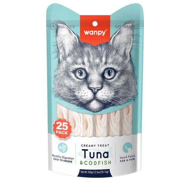 Wanpy Morina ve Ton Balıklı Sıvı Kedi Ödül Maması 25x14gr