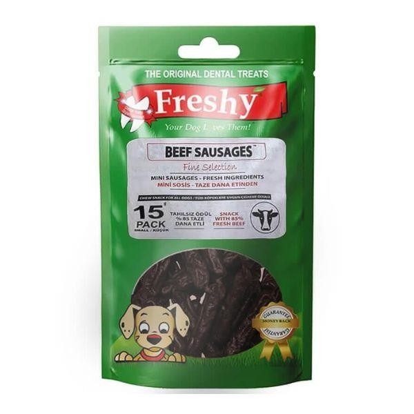 Freshy Beef Sausages Mini Biftekli Sosis Köpek Ödülü 100gr 15li