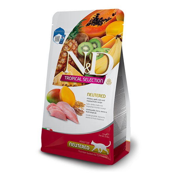 ND Tropical Selection Tavuklu Kısırlaştırılmış Kedi Maması 1,5Kg