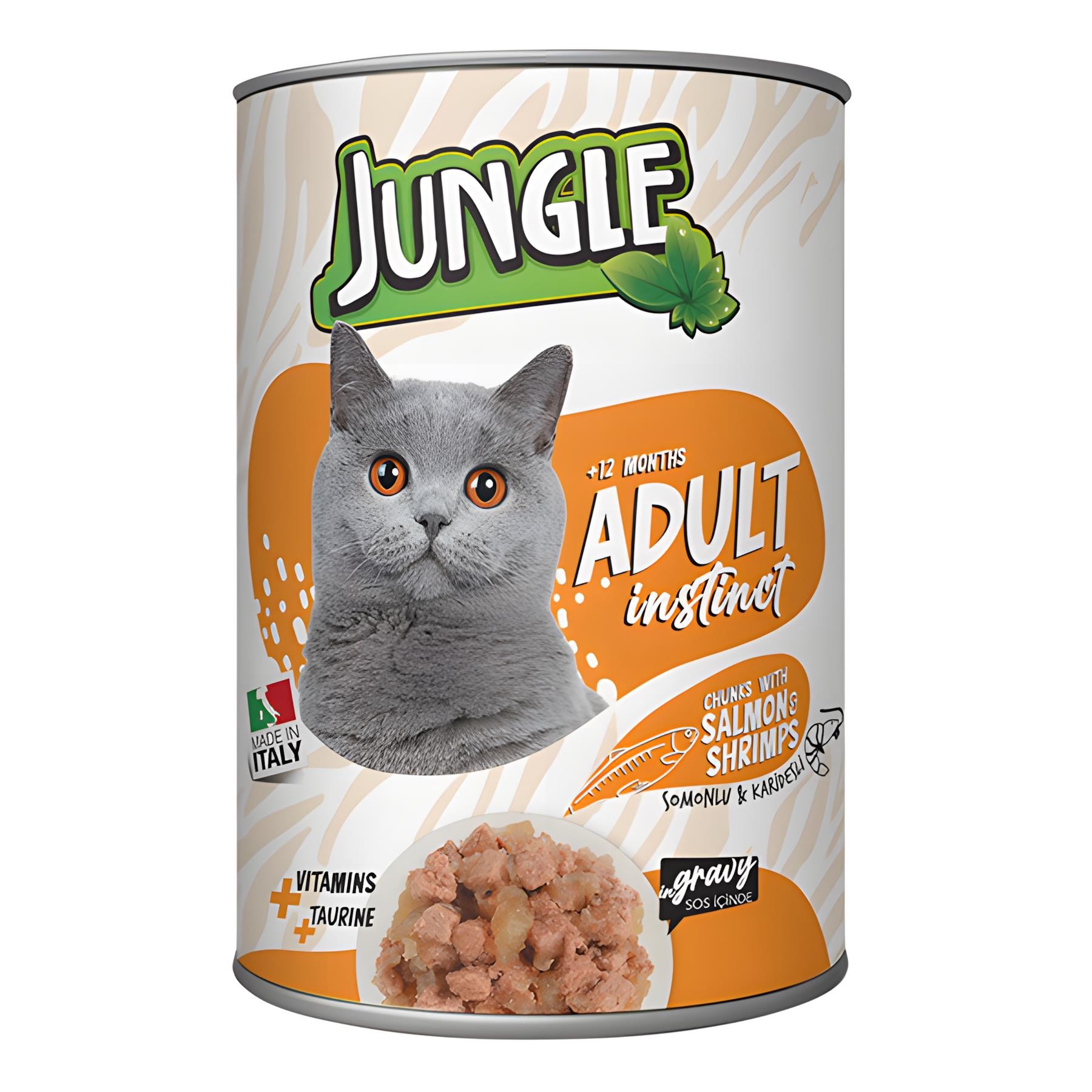 Jungle Somonlu ve Karidesli Yetişkin Konserve Kedi Maması 415gr