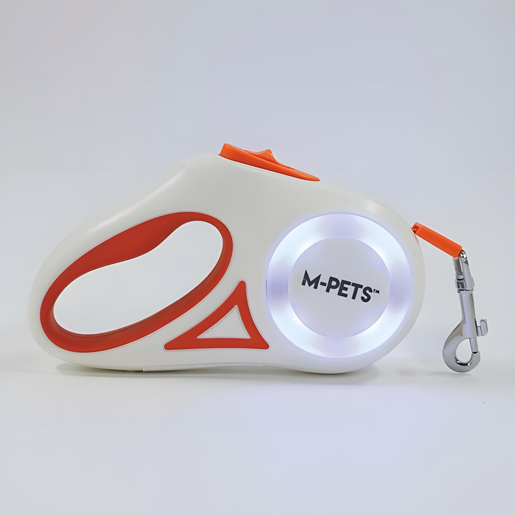 M-Pets Flash Ledli Otomatik Gezdirme Tasması Şerit 5 Metre Turuncu