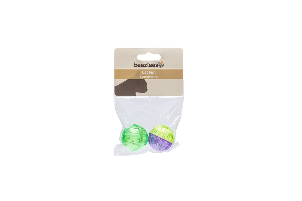 Beeztees Kedi Oyuncağı, Sesli Top, 2 Adet, 4cm