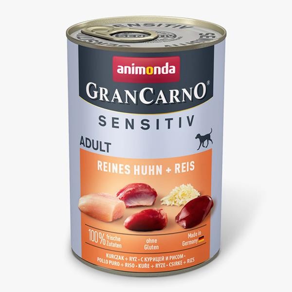 Animonda Gran Carno Sensitiv Tavuklu ve Pirinçli Konserve Köpek Maması 400gr 6 Al 5 Öde