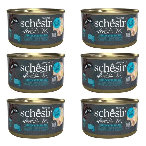 Schesir After Dark Pate Tavuklu ve Bıldırcın Yumurtalı Konserve Kedi Maması 80gr 6lı