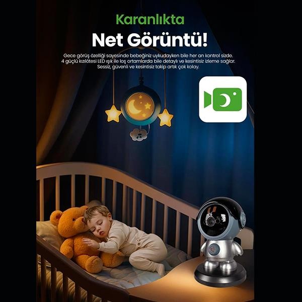 Electron Akıllı Güvenlik Kamerası Gece Görüşlü Wi-Fi