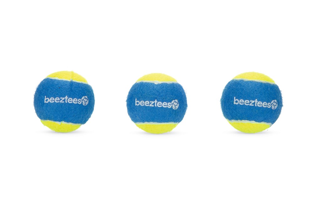 Beeztees Köpek Oyuncağı, Tenis Topu, Mavi/Sarı, 3 Adet, 6,3cm