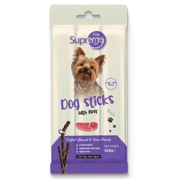 Supreme Dog Sticks Sığır Etli Köpek Ödül Çubukları 3x5gr