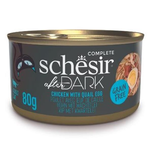 Schesir After Dark Tavuklu ve Bıldırcın Yumurtalı Konserve Kedi Maması 80gr 6lı