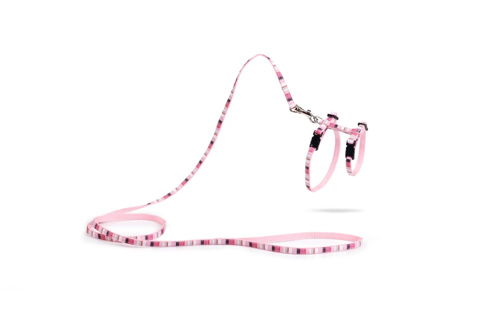 Beeztees Yavru Kedi Göğüs Tasması ve Gezdirme Kayışı, 120cm, Pembe, 15-33cm