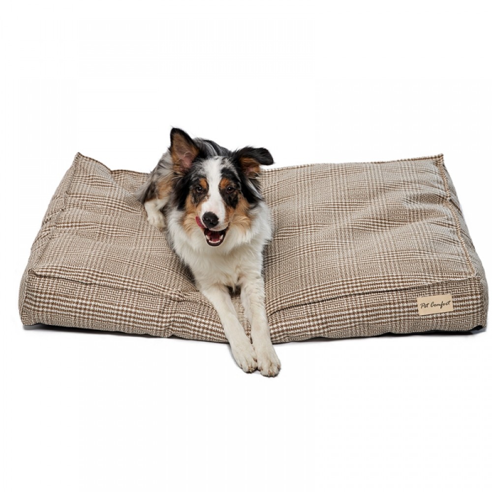 Pet Comfort Lima  Bej Kareli Köpek Yatağı M 90x60cm