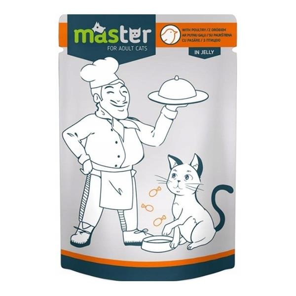 Master Pouch Jöleli Kümes Hayvanlı Yetişkin Kedi Maması 80gr x 24 Adet