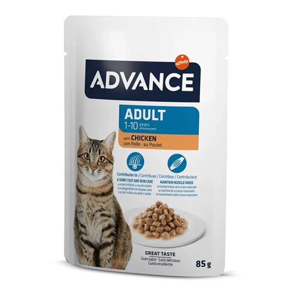 Advance Pouch Tavuklu Yetişkin Yaş Kedi Maması 85gr