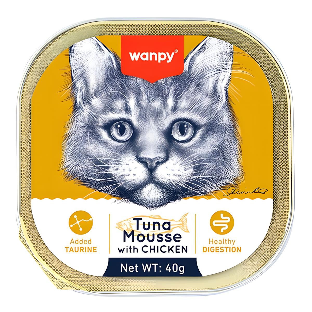 Wanpy Ton Balıklı ve Tavuklu Alutray Yaş Kedi Maması 40gr