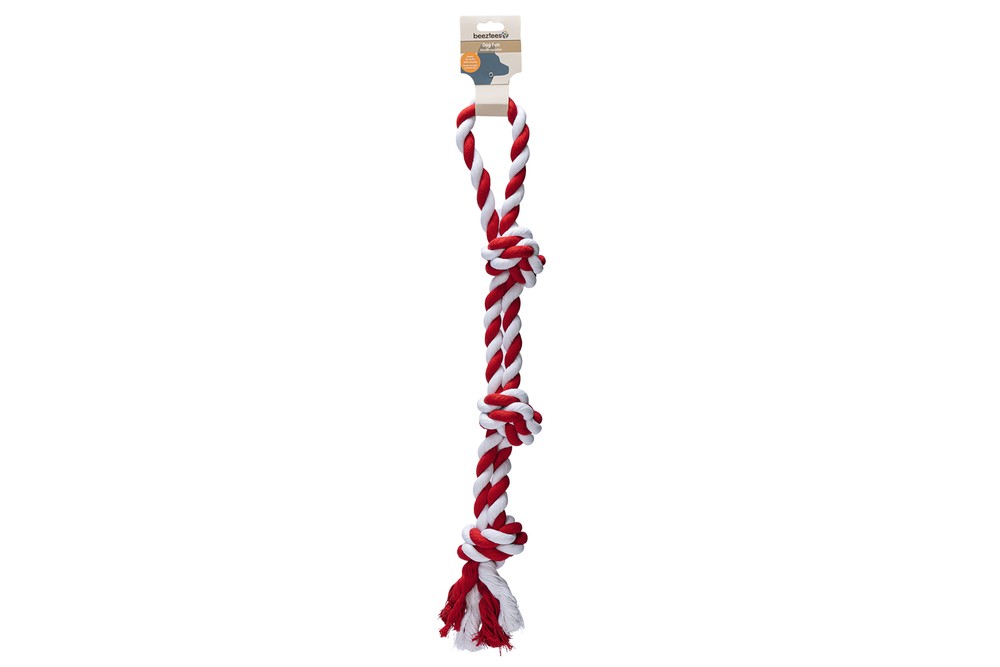 Beeztees Köpek Oyuncağı, Çift Düğümlü Diş İpi, Pamuk İplerden, 63x11x11cm, 600gr