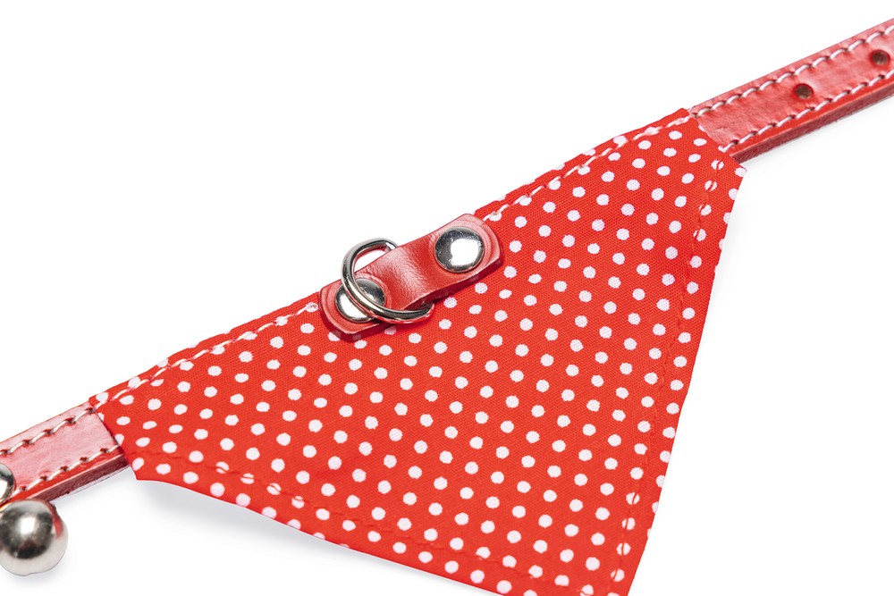 Beeztees Kedi Boyun Tasması, Bandanalı, Zilli, Kırmızı, 24-29cm