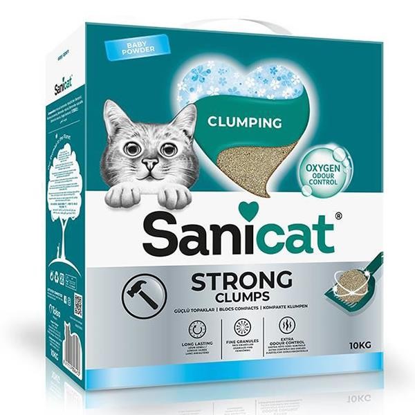 Sanicat Strong Clumps Ekstra Güçlü İnce Taneli Kedi Kumu 10 Kg