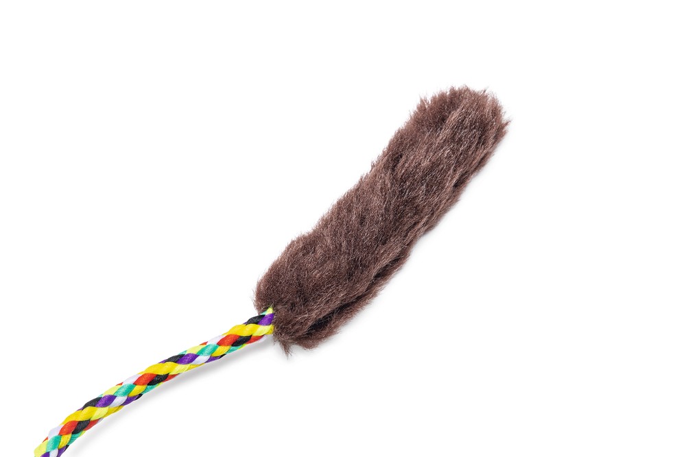 Beeztees Kedi Oyuncağı, Kuyruklu Top, 2 Adet,  Çeşitli Renklerde, 18x4,5x4,5cm