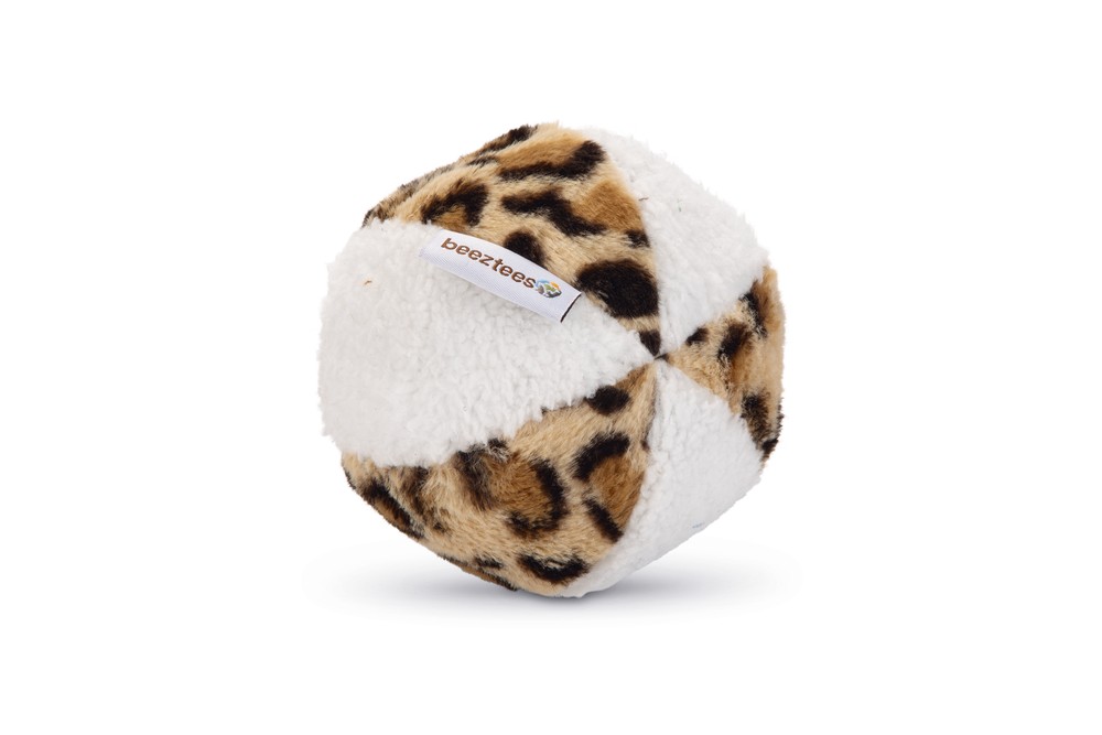 Beeztees Köpek Oyuncağı, Sesli, Top, Peluş, Beyaz/Kahverengi, 11cm