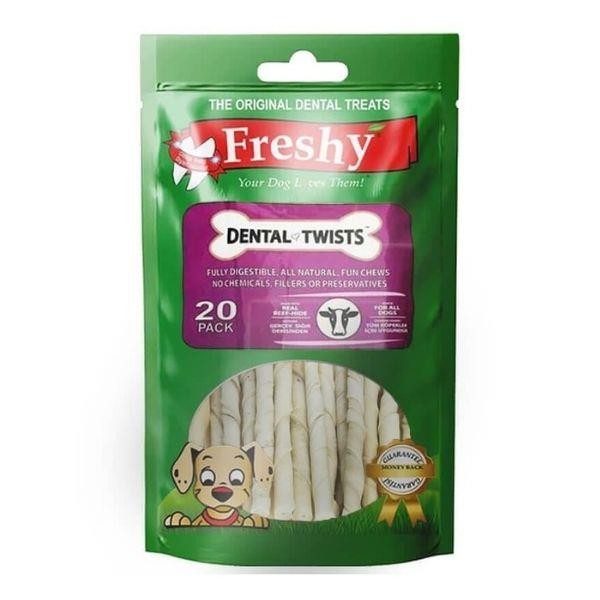 Freshy Dental Twist Sütlü Burgu Çubuk Köpek Ödülü 20li