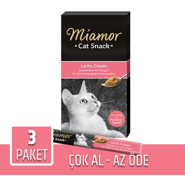 Miamor Lachs Cream Somonlu Kedi Ödülü x 3 Paket